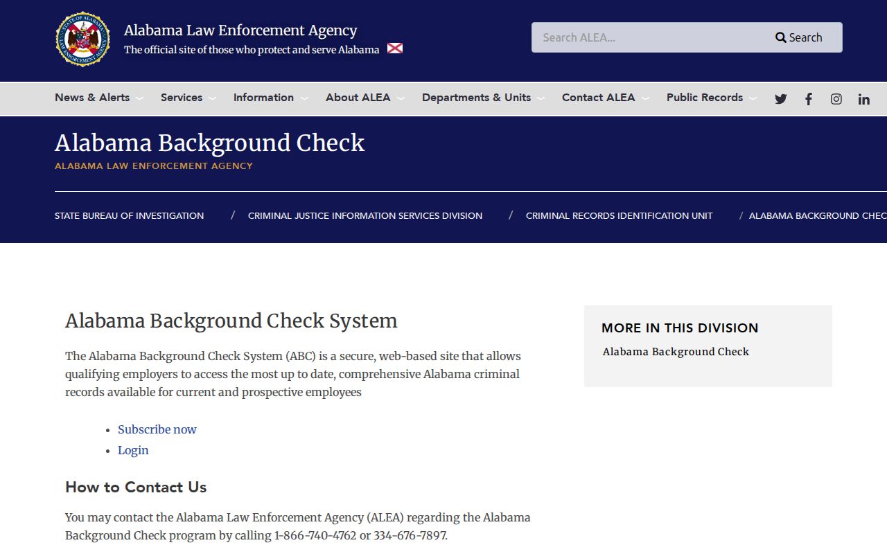 ALEA self-review instructions for Cherokee County criminal history