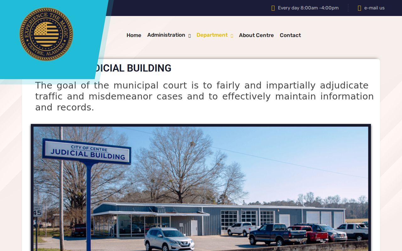Centre record check at the Centre Municipal Court counter and judicial building