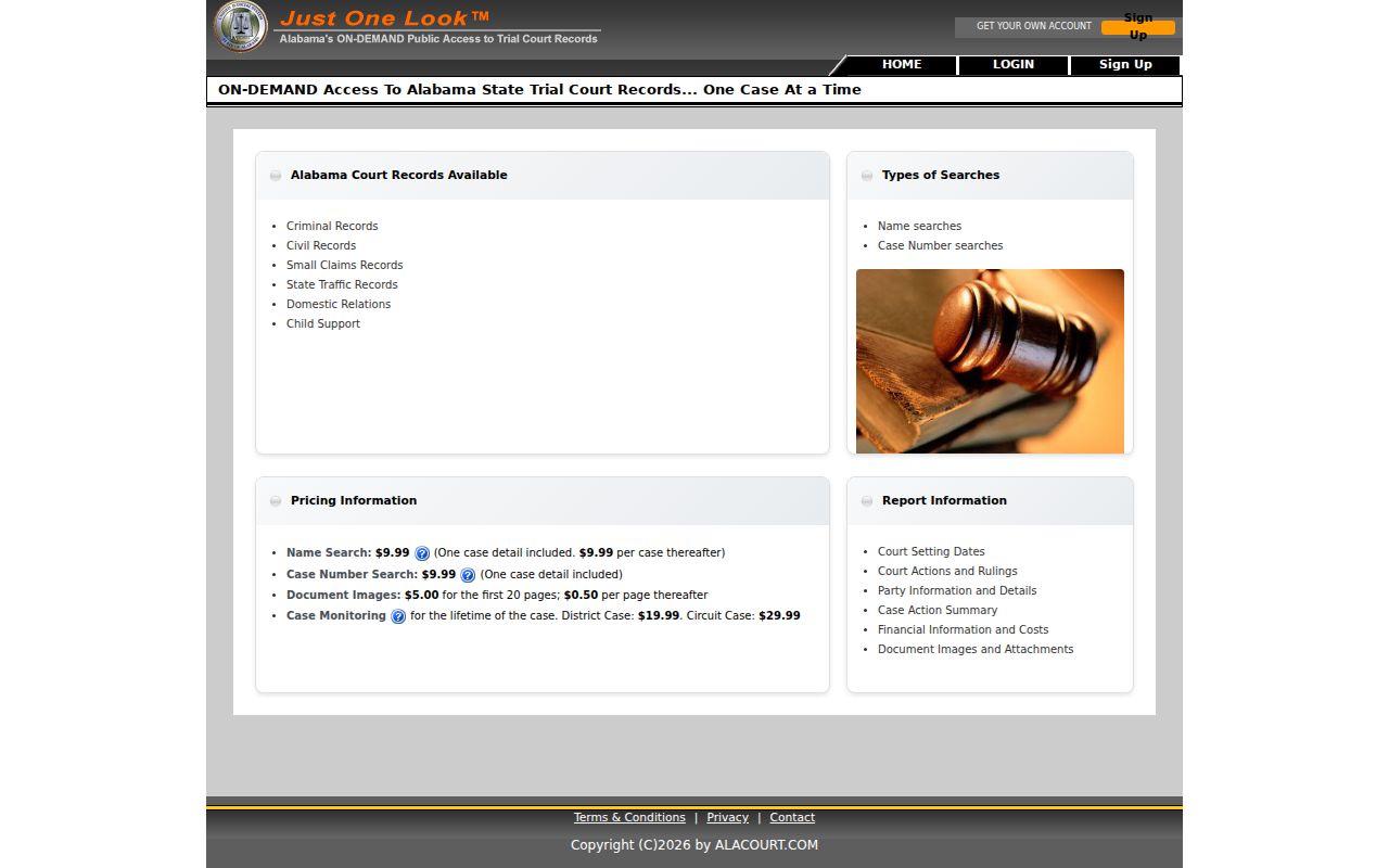 Cherokee County court case lookup through Alabama trial court access
